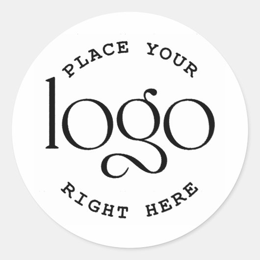 Create Your Own Logo Custom Business Modern White Runder Aufkleber (Vorderseite)