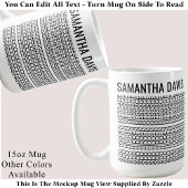 Create Your Own Long Hidden Message & Name 151BW Kaffeetasse