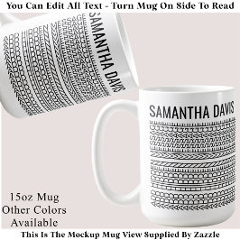 Create Your Own Long Hidden Message & Name 151BW Kaffeetasse