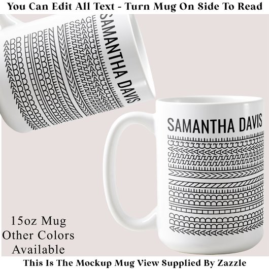 Create Your Own Long Hidden Message & Name 151BW Kaffeetasse