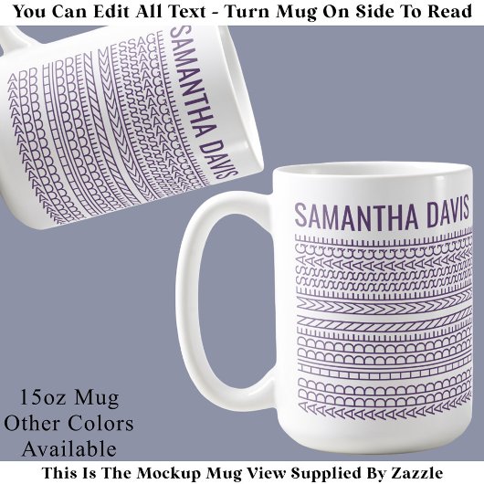 Create Your Own Long Hidden Message & Name 151PW Kaffeetasse