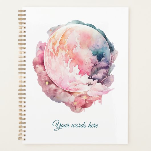 Create Your Own Lunar Love Magic Cloudy Pink Moon Planer (Vorderseite)