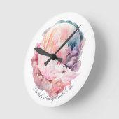 Create Your Own Lunar Love Magic Cloudy Pink Moon Runde Wanduhr (Winkel)