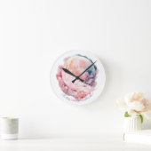 Create Your Own Lunar Love Magic Cloudy Pink Moon Runde Wanduhr (Zuhause)