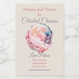 Create Your Own Lunar Love Magic Cloudy Pink Moon Weinetikett