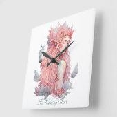 Create Your Own Lunar Love Magic Goddess Quadratische Wanduhr (Winkel)