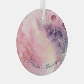 Create Your Own Lunar Love Magic Pink Moon Ornament Aus Glas (Vorderseite Rechts)
