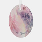 Create Your Own Lunar Love Magic Pink Moon Ornament Aus Glas (Vorderseite links)