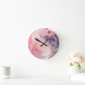 Create Your Own Lunar Love Magic Pink Moon Runde Wanduhr (Zuhause)