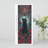 Create Your Own Magical Black Cat Bookmark Card (Stehend Vorderseite)