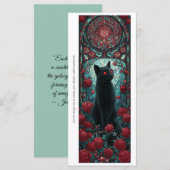 Create Your Own Magical Black Cat Bookmark Card (Vorne/Hinten)
