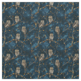 Create Your Own Magical Blue Gold Winter Owls Stoff