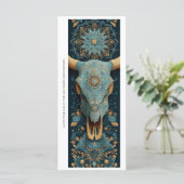 Create Your Own Magical Horned Skull Bookmark Card (Stehend Vorderseite)