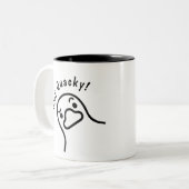 Create Your Own Make Add Text Fanny Quote Zweifarbige Tasse (Vorderseite Links)