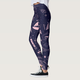 Create Your Own Mauve Pagan Symbols Purple Leggings