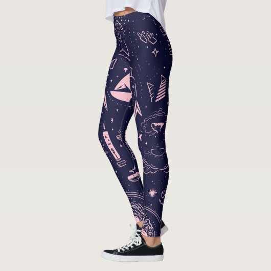 Create Your Own Mauve Pagan Symbols Purple Leggings (Links)
