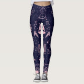 Create Your Own Mauve Pagan Symbols Purple Leggings (Vorderseite)