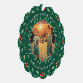 Create your own Merry Christmas photo christmas Ornament Karte (Rechts)