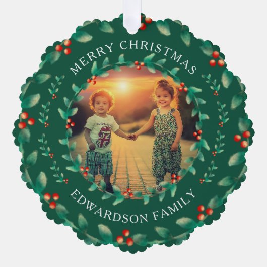 Create your own Merry Christmas photo christmas Ornament Karte (Vorderseite)