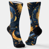Create Your Own Midnight Blue & Gold Celestial Socken (Gewinkelt)