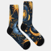 Create Your Own Midnight Blue & Gold Celestial Socken (Rechts)