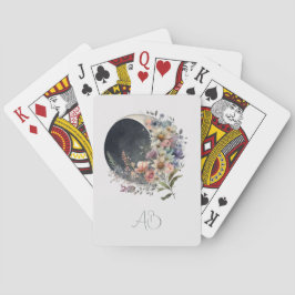 Create Your Own Midnight Floral Crescent Moon Spielkarten