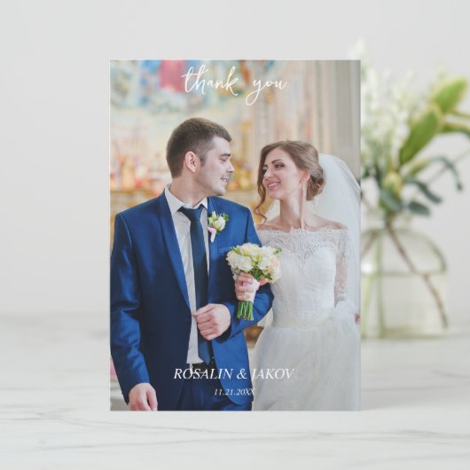 Create Your Own minimalist Dankeskarte (Stehend Vorderseite)