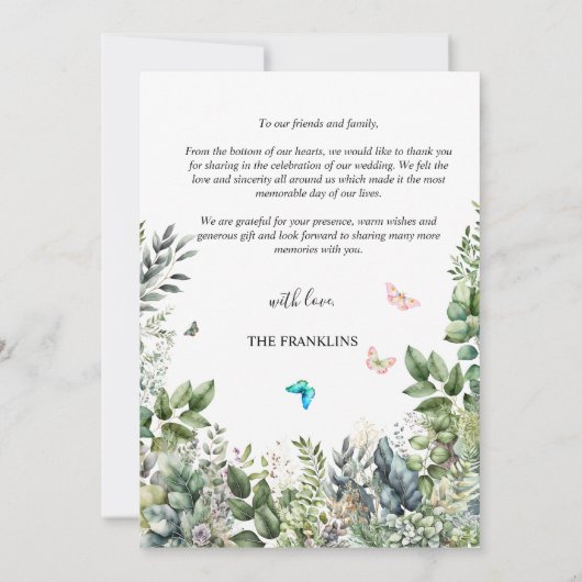 Create Your Own minimalist Dankeskarte (Rückseite)