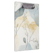 Create Your Own Misty Gray Gold Floral Minimalist Klemmbrett (Rechts)