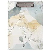 Create Your Own Misty Gray Gold Floral Minimalist Klemmbrett (Vorderseite)