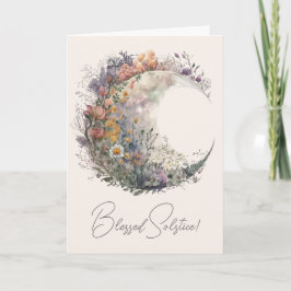 Create Your Own Misty Spring Floral Crescent Moon Feiertagskarte
