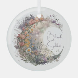 Create Your Own Misty Spring Floral Crescent Moon Ornament Aus Glas