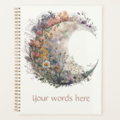 Create Your Own Misty Spring Floral Crescent Moon Planer (Vorderseite)