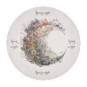 Create Your Own Misty Spring Floral Crescent Moon Schneidebrett (Vorderseite)