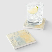 Create Your Own Misty Sunshine Floral Minimilist Steinuntersetzer (Seitenansicht)