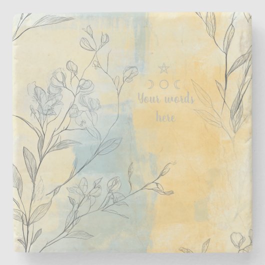 Create Your Own Misty Sunshine Floral Minimilist Steinuntersetzer (Vorderseite)