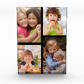 Create Your Own Modern 4 Picture Collage Black Fotoblock (Vorderseite)