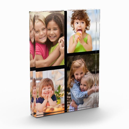 Create Your Own Modern 4 Picture Collage Black Fotoblock (Links)