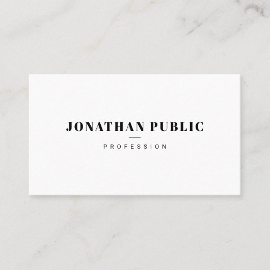 Create Your Own Modern Elegant Minimalist Template Visitenkarte (Vorderseite)