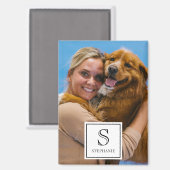 Create your own Monogram, Name and Photo Keepsake Magnet (Vorderseite/Rückseite)