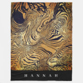 Create your own monogrammed text leopard print  fleecedecke (Vorderseite)