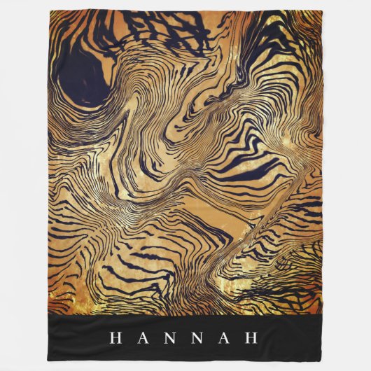 Create your own monogrammed text leopard print  fleecedecke (Vorderseite)