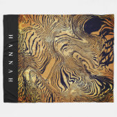 Create your own monogrammed text leopard print  fleecedecke (Vorderseite (Horizontal))