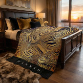 Create your own monogrammed text leopard print  fleecedecke