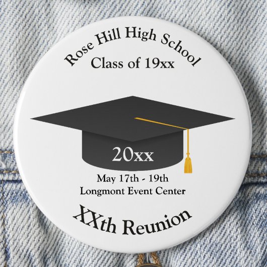 Create-Your-Own Mortarboard Class Reunion Button