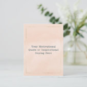 Create Your Own Motivational Quote Blush Pink Gold Postkarte (Stehend Vorderseite)