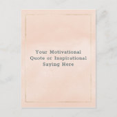 Create Your Own Motivational Quote Blush Pink Gold Postkarte (Vorderseite)