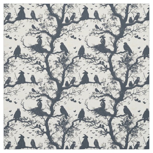 Create Your Own Musing Witch Birds Ivory Toile Stoff (Muster)