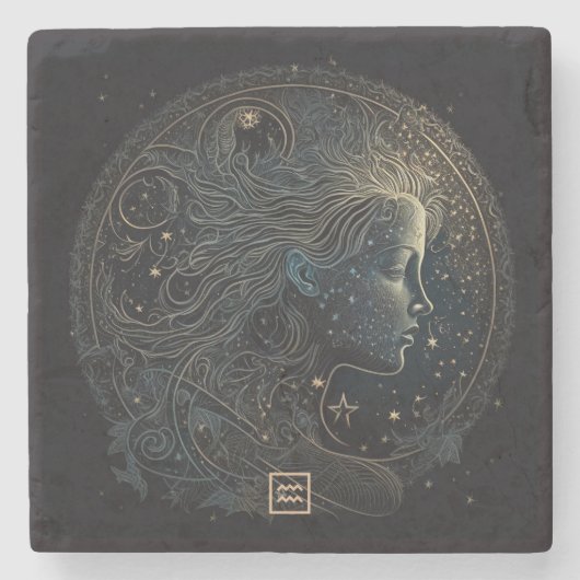Create Your Own Mystical Aquarius Steinuntersetzer (Vorderseite)