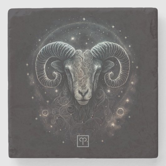 Create Your Own Mystical Aries Steinuntersetzer (Vorderseite)